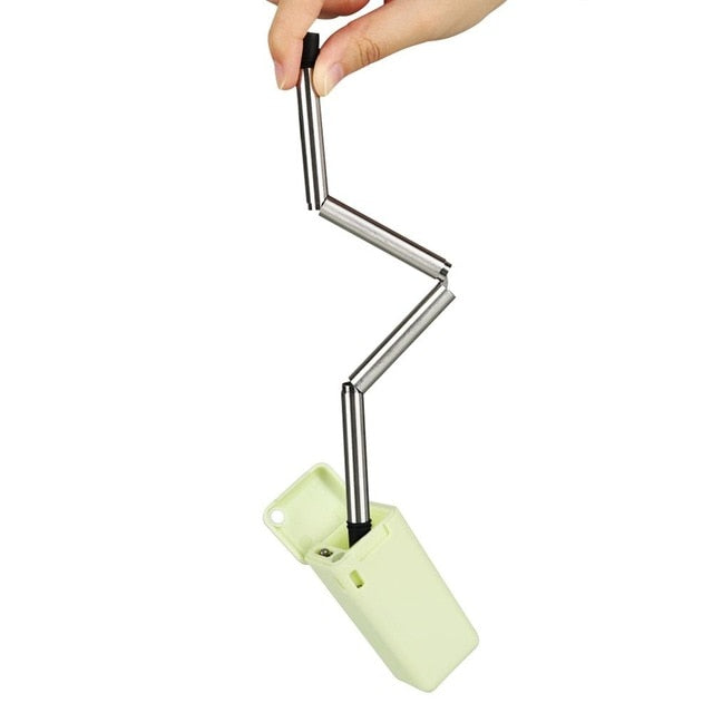 23cm Foldable Collapsible Reusable Straw Stainless Portable Drinking Tool