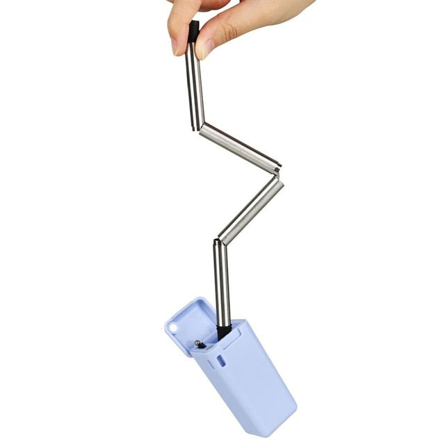 23cm Foldable Collapsible Reusable Straw Stainless Portable Drinking Tool
