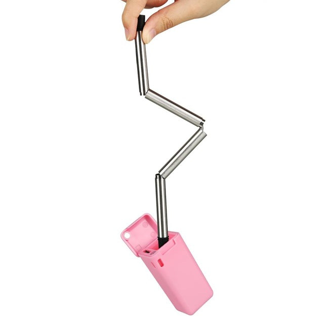 23cm Foldable Collapsible Reusable Straw Stainless Portable Drinking Tool